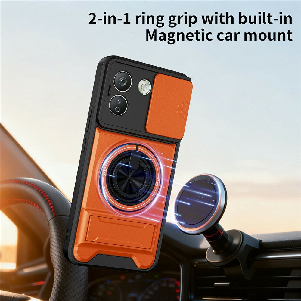 Xiaomi Redmi Note 17 Pro Max 5G Magnetiskt Skal Ringhållare Vikbart Stöd TPU PC mobilskal med Kameralinsreglage