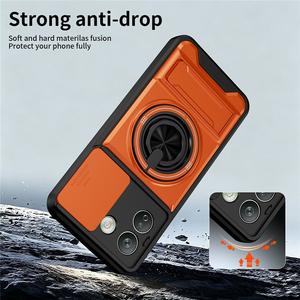 Xiaomi Redmi Note 17 Pro Max 5G Magnetiskt Skal Ringhållare Vikbart Stöd TPU PC mobilskal med Kameralinsreglage