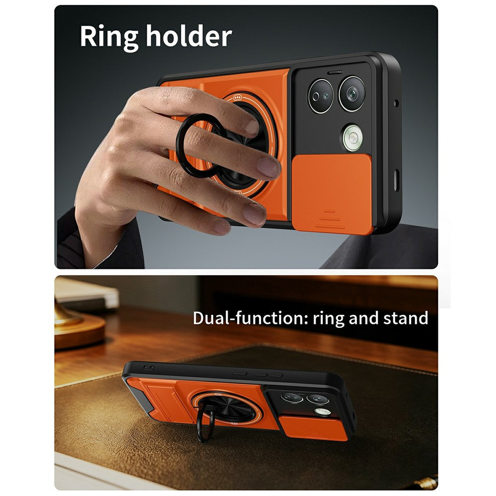 Xiaomi Redmi Note 17 Pro Max 5G Magnetiskt Skal Ringhållare Vikbart Stöd TPU PC mobilskal med Kameralinsreglage