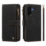 Samsung Galaxy A36 5G / Galaxy A56 5G / Galaxy A37 5G lædercover med 9 kortlommer, lynlås, tegnebogsfunktion og håndledsrem