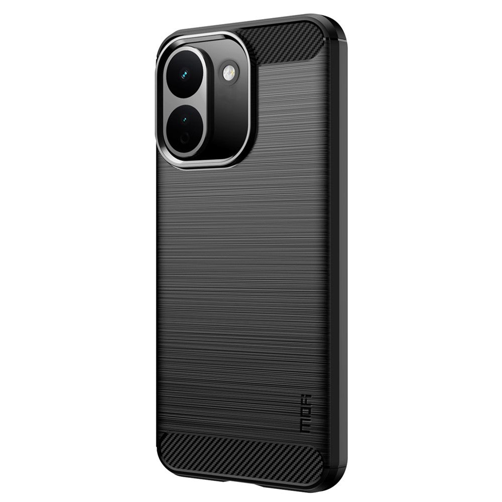 MOFI-bagside til Xiaomi Poco X8 Power 5G / Redmi Note 17 Pro Max 5G / Redmi Note 17 Pro+ 5G med børstet tekstur og kulfiber, blødt TPU-cover