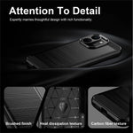 MOFI-bagside til Xiaomi Poco X8 Power 5G / Redmi Note 17 Pro Max 5G / Redmi Note 17 Pro+ 5G med børstet tekstur og kulfiber, blødt TPU-cover