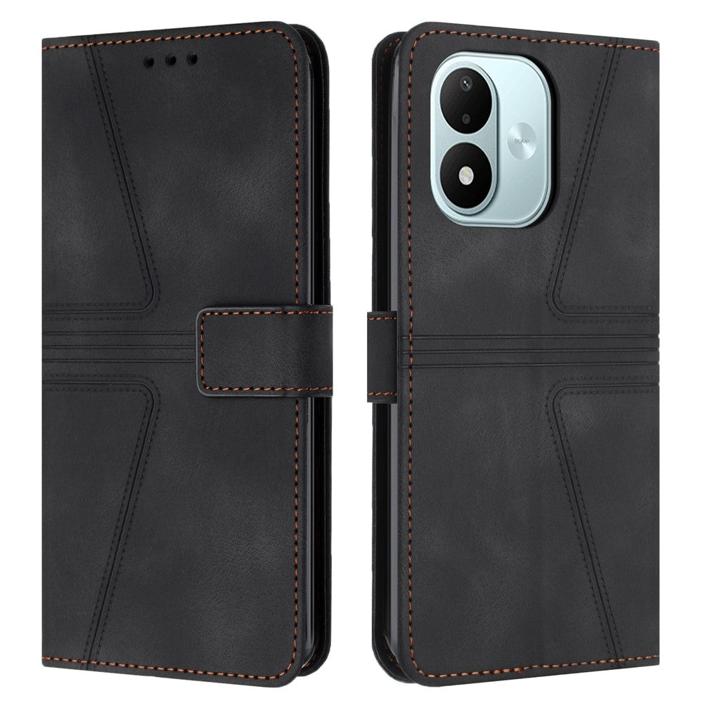 Mobilcover til Xiaomi Redmi Note 17 4G (Global) / Note 17 5G (Global) / Note 17 (Indien/Kina) 5G, ridsefast pungcover i PU-læder med trekantprægning