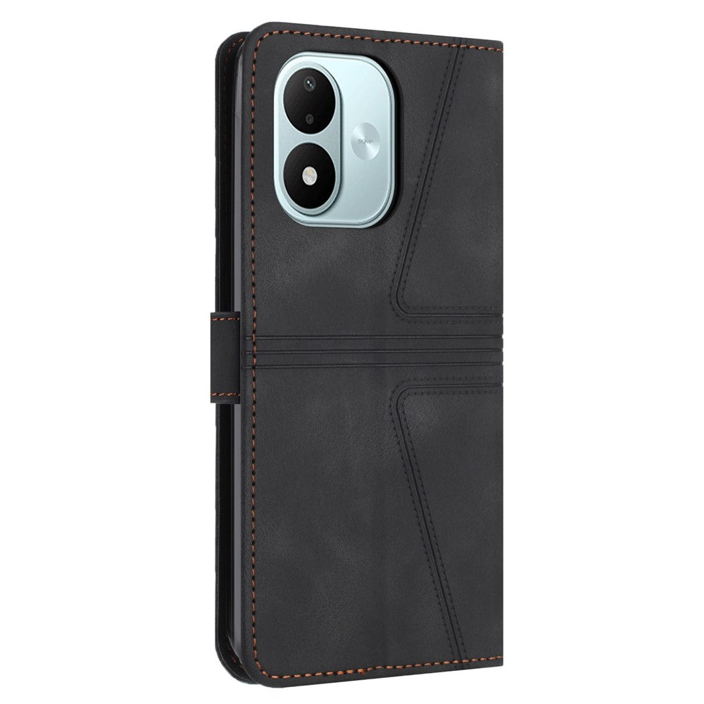 Mobilcover til Xiaomi Redmi Note 17 4G (Global) / Note 17 5G (Global) / Note 17 (Indien/Kina) 5G, ridsefast pungcover i PU-læder med trekantprægning