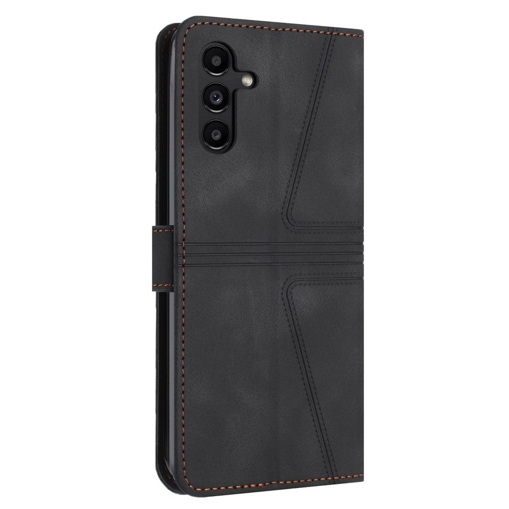 Samsung Galaxy S26 FE-skal med triangeltryck, reptåligt PU-läder, plånboksfodral