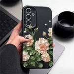 Samsung Galaxy A17 4G / A17 5G Skal Oljemålning Rosdesign Mjukt TPU Halkfritt mobilskal - Antikvit