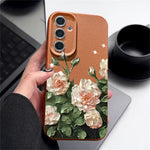 Samsung Galaxy A17 4G / A17 5G Skal Oljemålning Rosdesign Mjukt TPU Halkfritt mobilskal - Antikvit