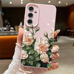 Samsung Galaxy A37 5G-skal med oljemålning och rosdesign, mjukt halksäkert TPU-mobilskal