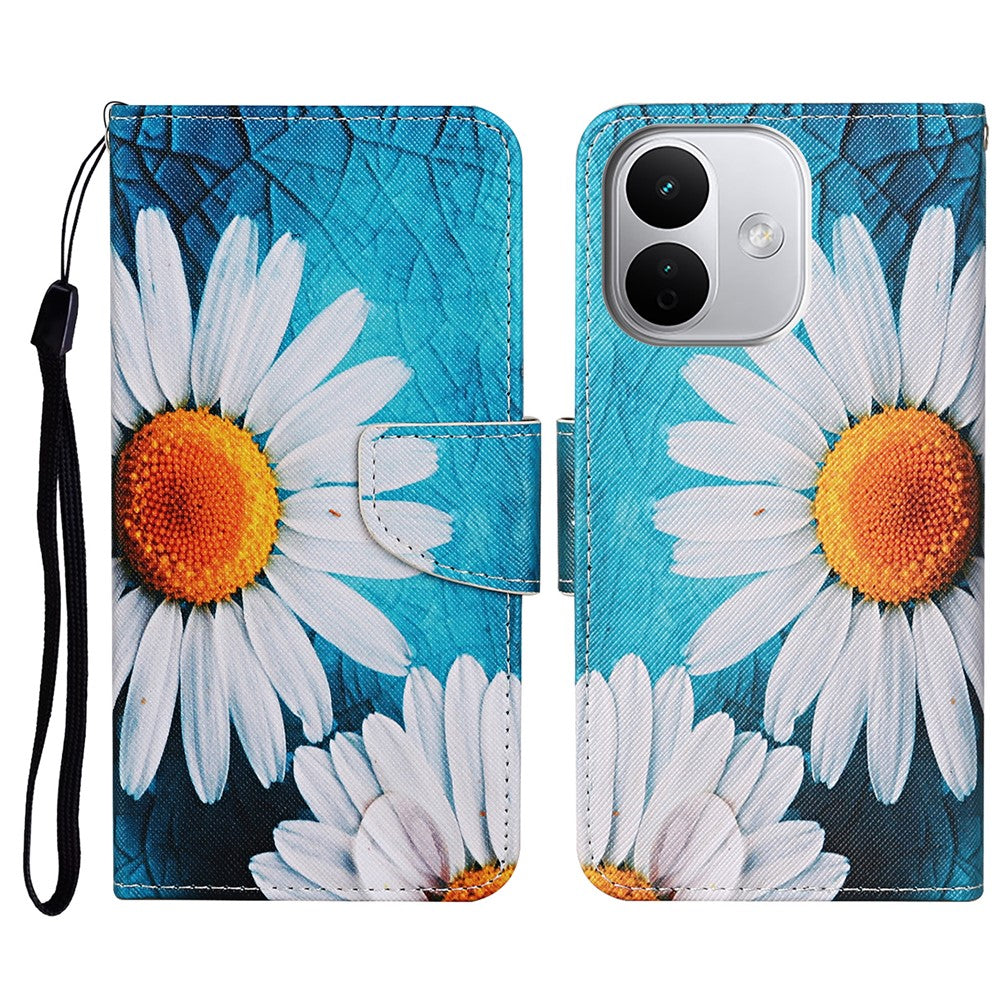 Skyddsfodral för Xiaomi Redmi Note 17 Pro 5G / Note 17 Pro+ 5G / Note 17 Pro Max 5G, mönstertryckt läderfodral med handledsrem