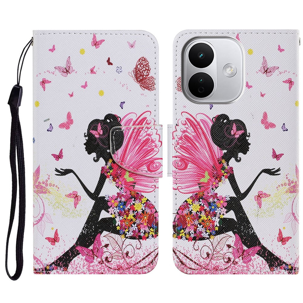 Skyddsfodral för Xiaomi Redmi Note 17 Pro 5G / Note 17 Pro+ 5G / Note 17 Pro Max 5G, mönstertryckt läderfodral med handledsrem