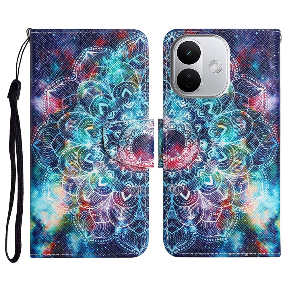 Skyddsfodral för Xiaomi Redmi Note 17 Pro 5G / Note 17 Pro+ 5G / Note 17 Pro Max 5G, mönstertryckt läderfodral med handledsrem