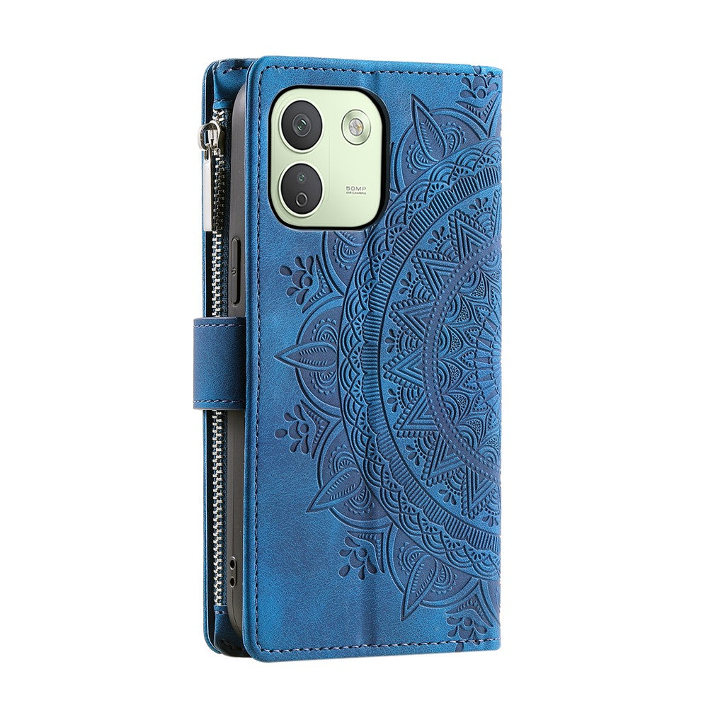 Xiaomi Redmi Note 17 Pro Max 5G / 17 Pro 5G Plånboksfodral Mandala Blommönster PU-läder mobilskal med Handledsrem