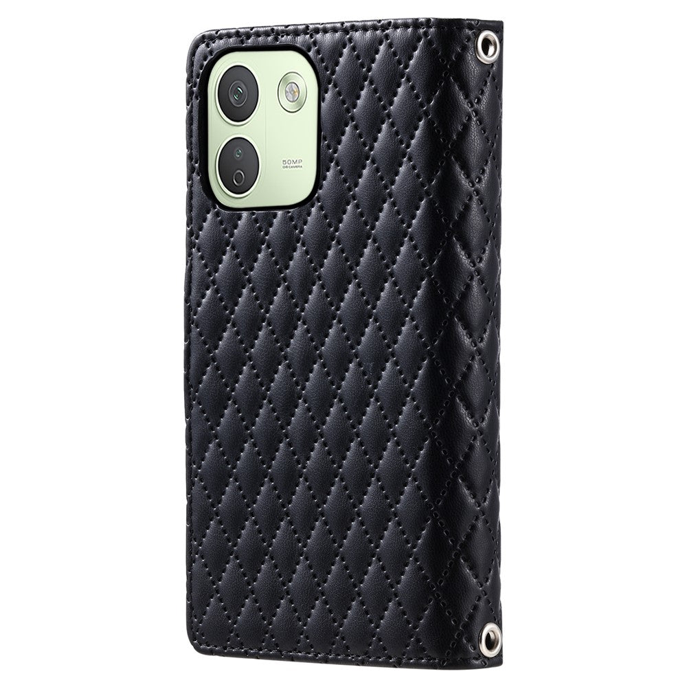 Mobilcover til Xiaomi Redmi Note 17 Pro Max 5G / 17 Pro 5G med lynlåslomme, glitter, lædercover og håndledsrem
