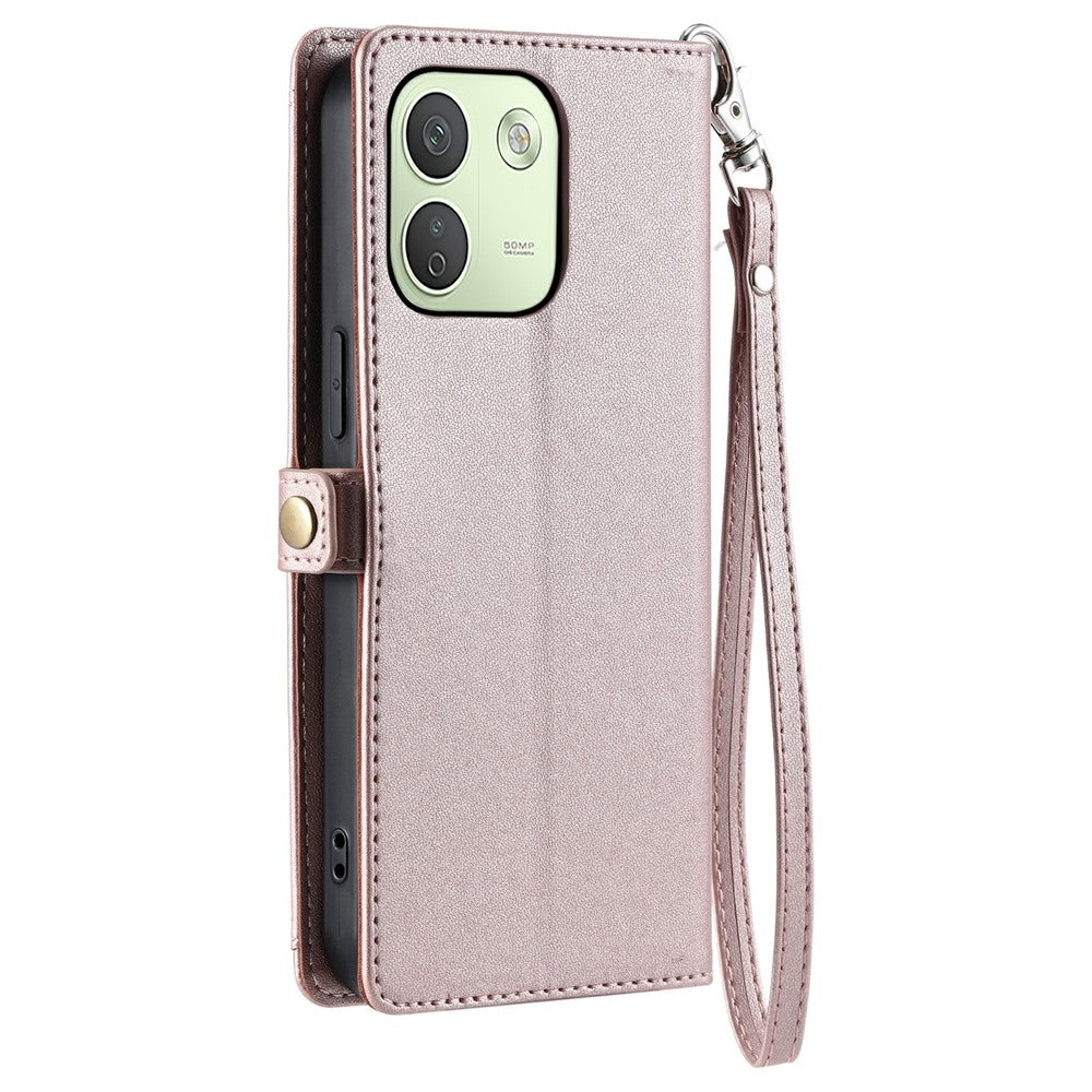 For Xiaomi Redmi Note 17 Pro Max 5G  /  17 Pro 5G Leather Case with Wrist Strap Wallet Stand Phone Cover