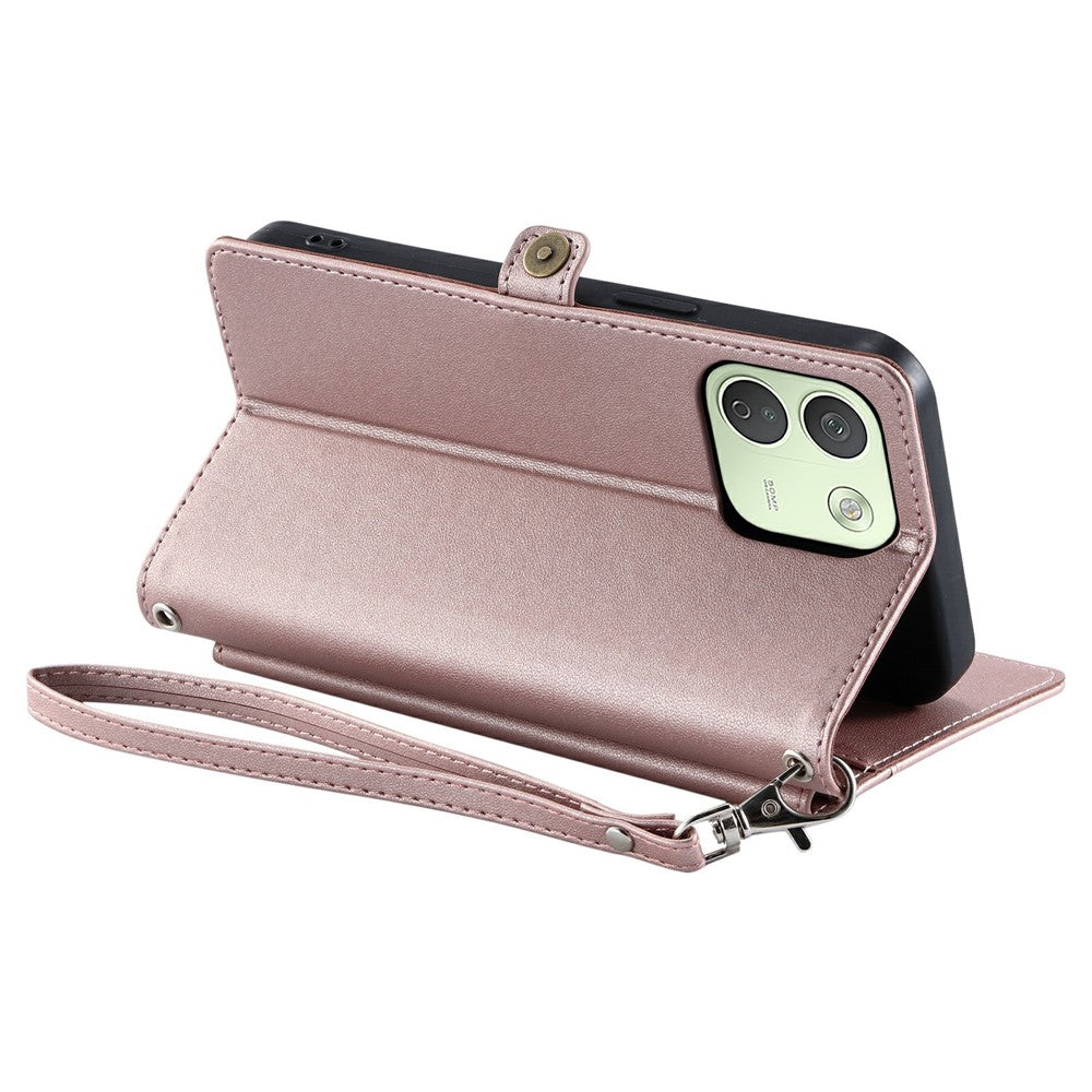 For Xiaomi Redmi Note 17 Pro Max 5G  /  17 Pro 5G Leather Case with Wrist Strap Wallet Stand Phone Cover