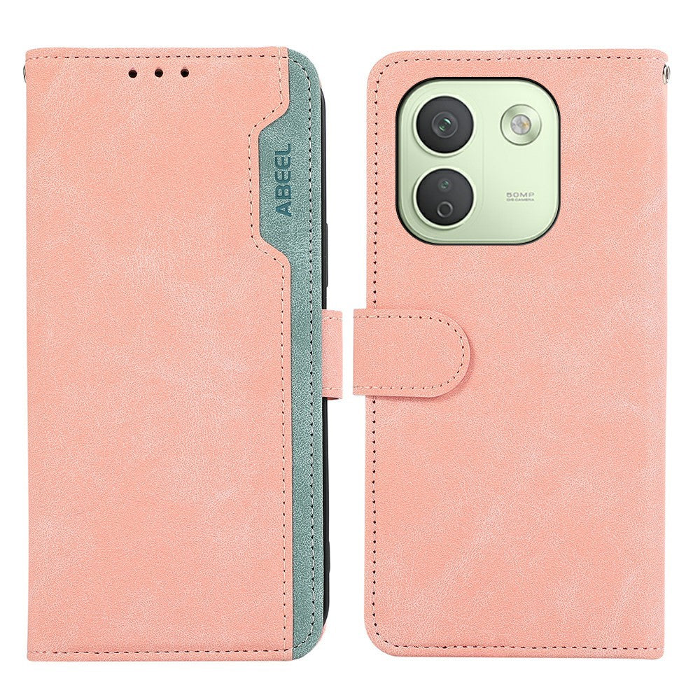ABEEL För Xiaomi Redmi Note 17 Pro Max 5G / 17 Pro+ 5G Skal Färgskarvning Läder Flip mobilskal RFID-blockering