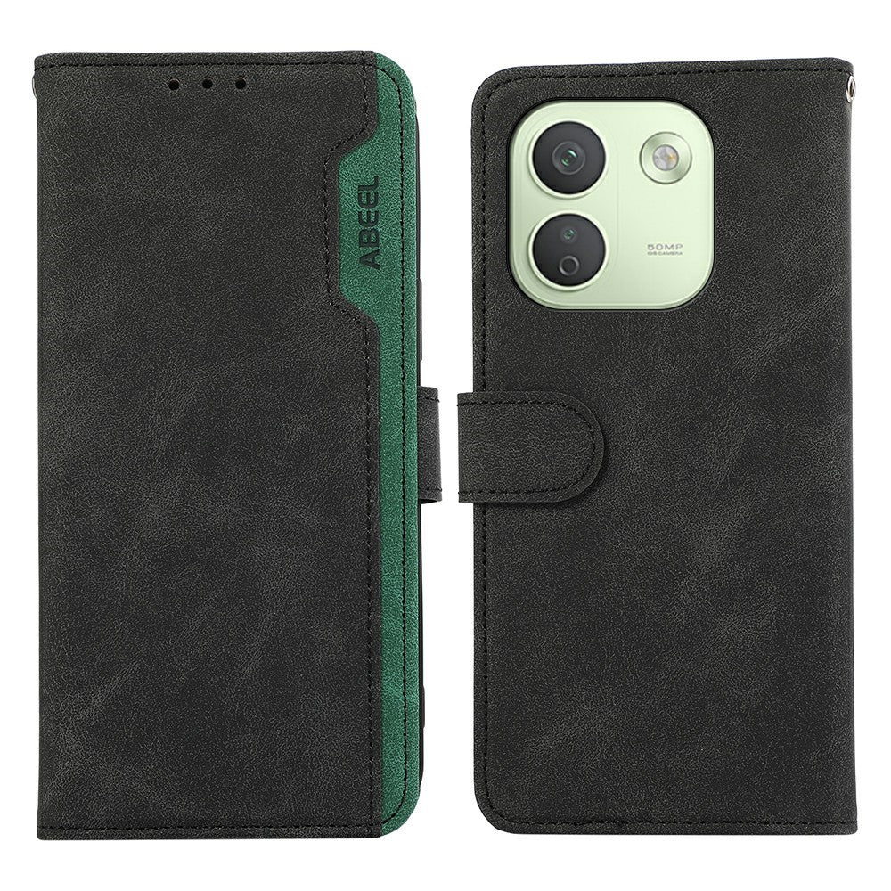 ABEEL För Xiaomi Redmi Note 17 Pro Max 5G / 17 Pro+ 5G Skal Färgskarvning Läder Flip mobilskal RFID-blockering