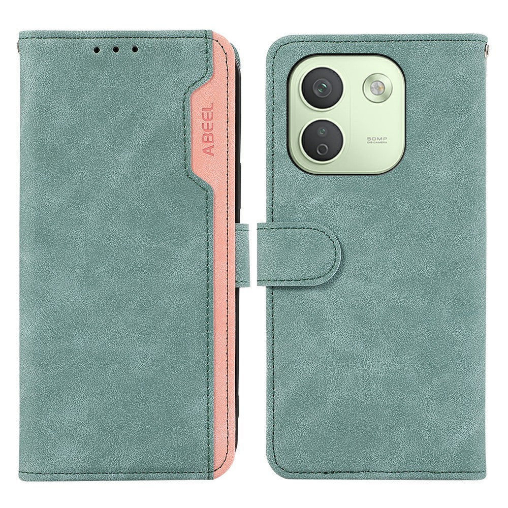 ABEEL För Xiaomi Redmi Note 17 Pro Max 5G / 17 Pro+ 5G Skal Färgskarvning Läder Flip mobilskal RFID-blockering