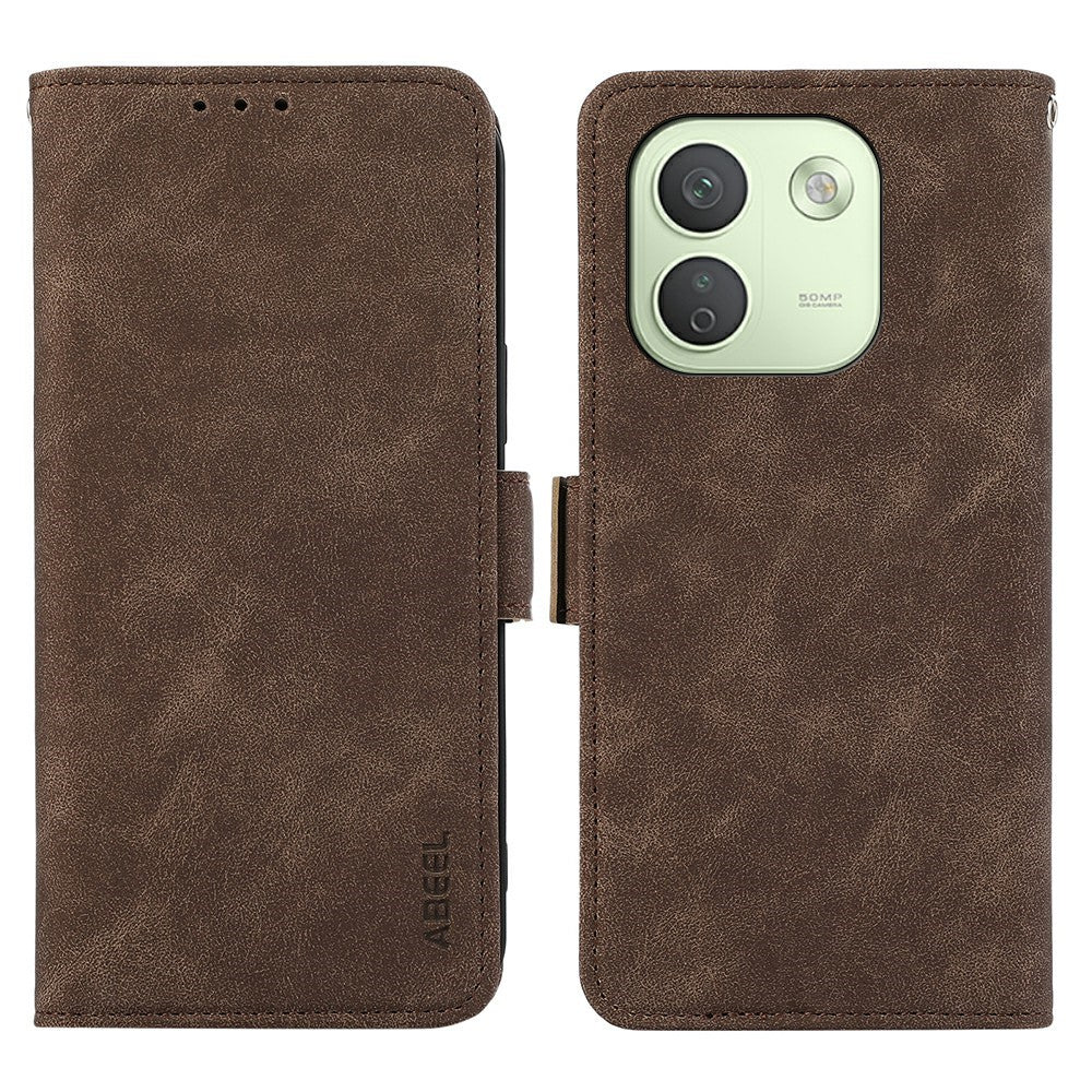 ABEEL För Xiaomi Redmi Note 17 Pro Max 5G / 17 Pro+ 5G Skal PU Läder Folio Stativ View RFID Blockerande mobilskal