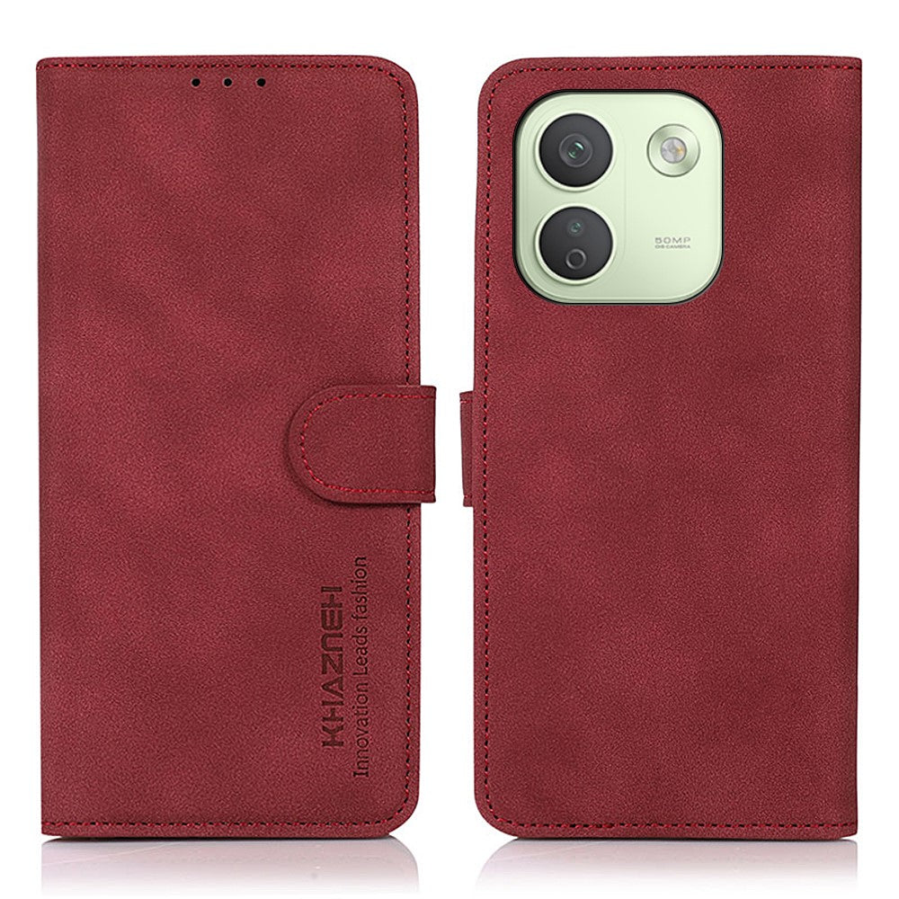 KHAZNEH-cover til Xiaomi Redmi Note 17 Pro Max 5G / 17 Pro+ 5G, ridsefast PU-læder, pung-etui med stativ