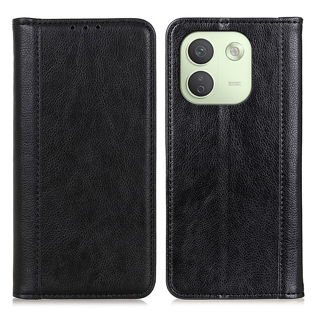 Xiaomi Redmi Note 17 Pro Max 5G / 17 Pro+ 5G Stativskal Splitläder Litchitextur Plånboksfodral