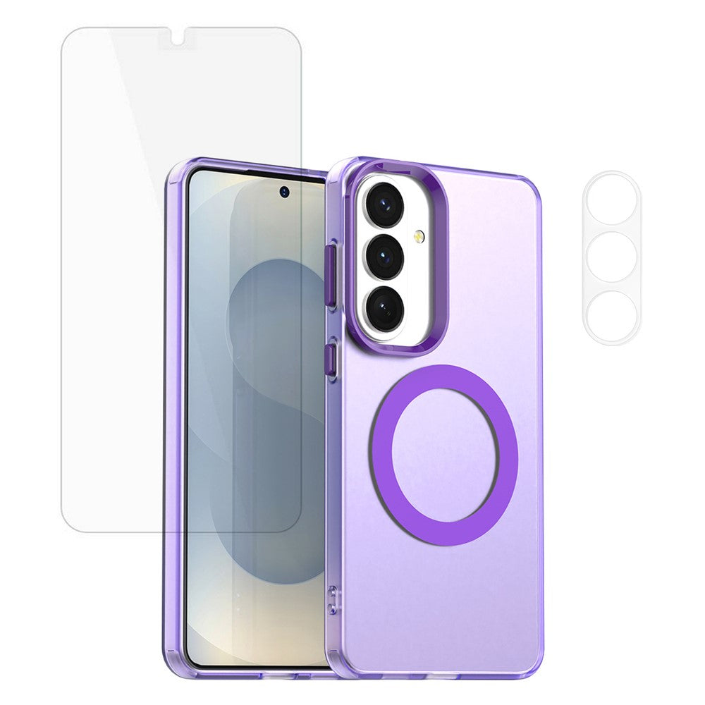Magnetiskt skal för Samsung Galaxy S26, fallskyddande mobil med kameralinsskydd + skärmskydd i härdat glas