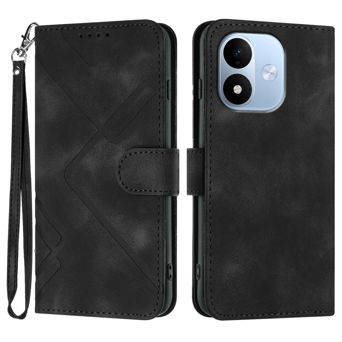 Xiaomi Redmi Note 17 5G (Global) / Xiaomi Redmi Note 17 (Indien/Kina) 5G / Xiaomi Redmi Note 17 4G (Global) PU-lædermobil-etui med tryk og rem