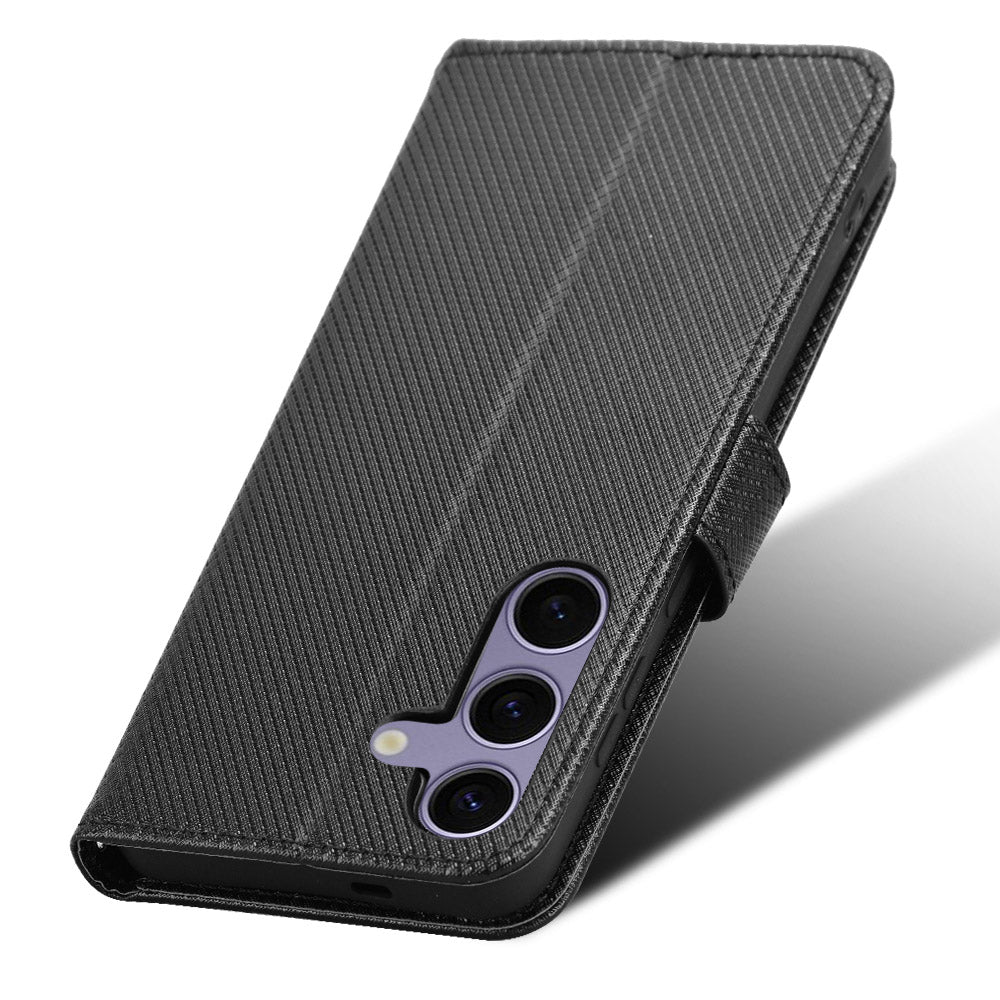 Samsung Galaxy S26 FE Läderplånboksfodral med Rem Diamantstruktur mobilskal