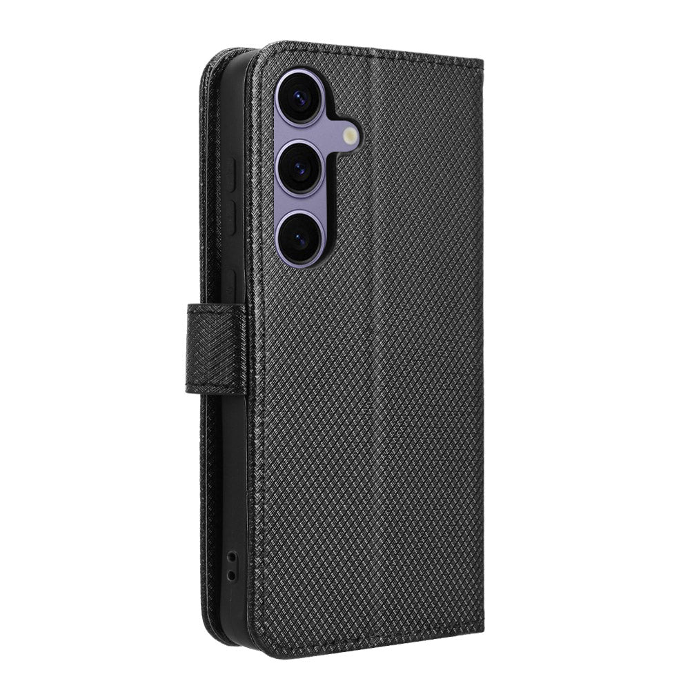 Samsung Galaxy S26 FE Läderplånboksfodral med Rem Diamantstruktur mobilskal