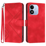 For Xiaomi Redmi Note 17 Pro 5G Wallet Case Line Imprinted PU Leather Phone Cover with Strap