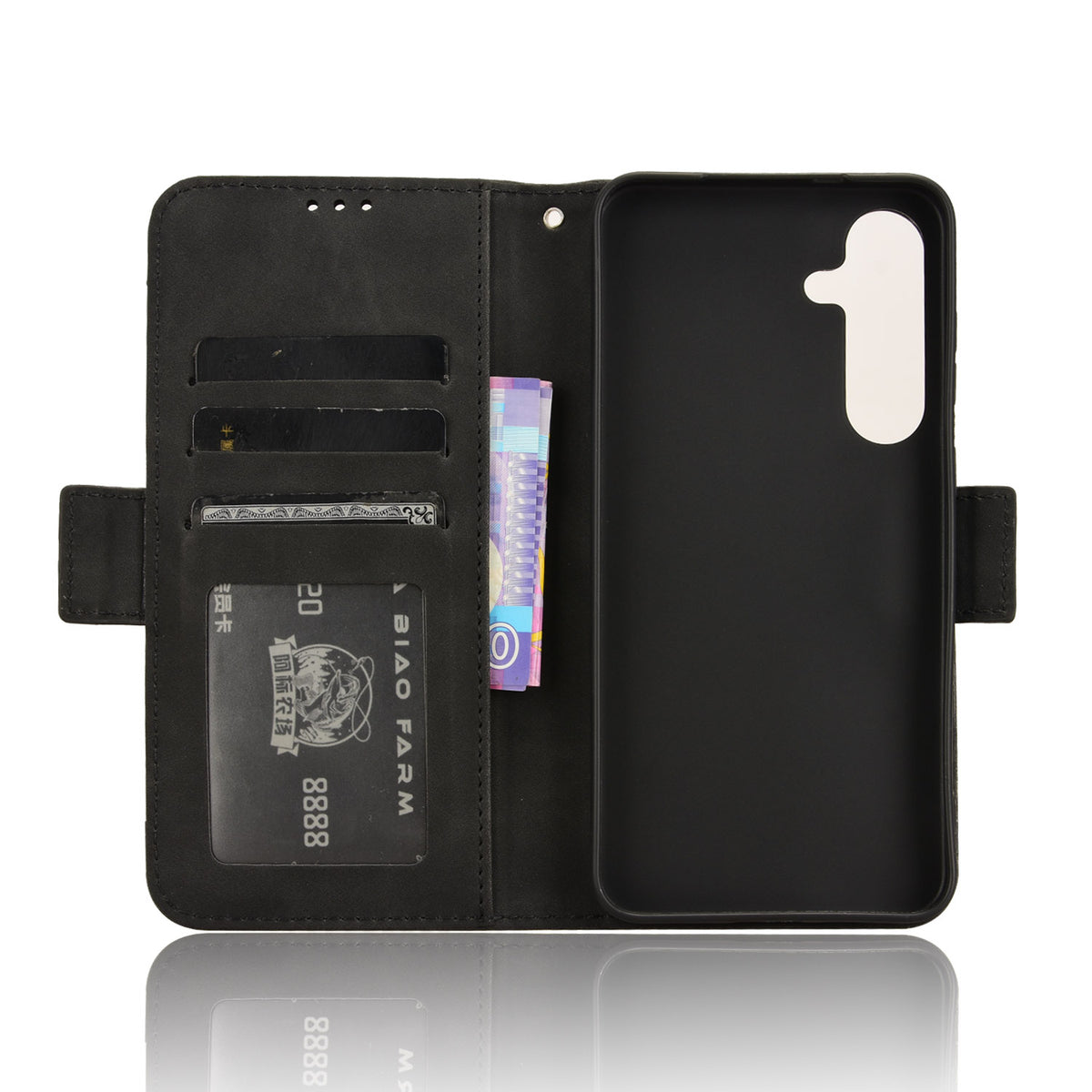 Läderfodral till Samsung Galaxy S26 FE med plånbok och flera kortfack