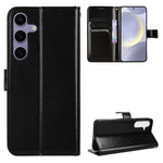 Samsung Galaxy S26 FE PU-läderskal med rem Crazy Horse-textur plånboksfodral