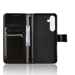 Samsung Galaxy S26 FE PU-läderskal med rem Crazy Horse-textur plånboksfodral
