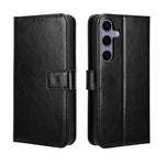 Samsung Galaxy S26 FE PU-läderskal med rem Crazy Horse-textur plånboksfodral