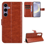 Samsung Galaxy S26 FE PU-läderskal med rem Crazy Horse-textur plånboksfodral