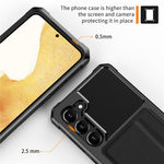 For Samsung Galaxy S23 ZM02 Anti-drop Reinforced Corner Protective Phone Case with Card Slot PU Leather + TPU Wear-resistant Phone Back Cover