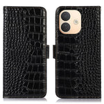 For Xiaomi Redmi Note 17 Pro 5G Case RFID Blocking Wallet Crocodile Texture Genuine Cow Leather Phone Cover