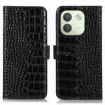 For Xiaomi Redmi Note 17 Pro Max 5G  /  17 Pro+ 5G Case RFID Blocking Wallet Crocodile Texture Genuine Cow Leather Phone Cover