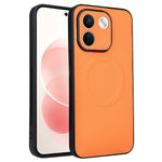 Xiaomi Redmi Note 17 Pro+ 5G / Note 17 Pro Max 5G / Poco X8 Power 5G-skal, kolfiberstruktur, läderbelagt TPU PC-mobilskal med metallring för magnetiskt bilfäste