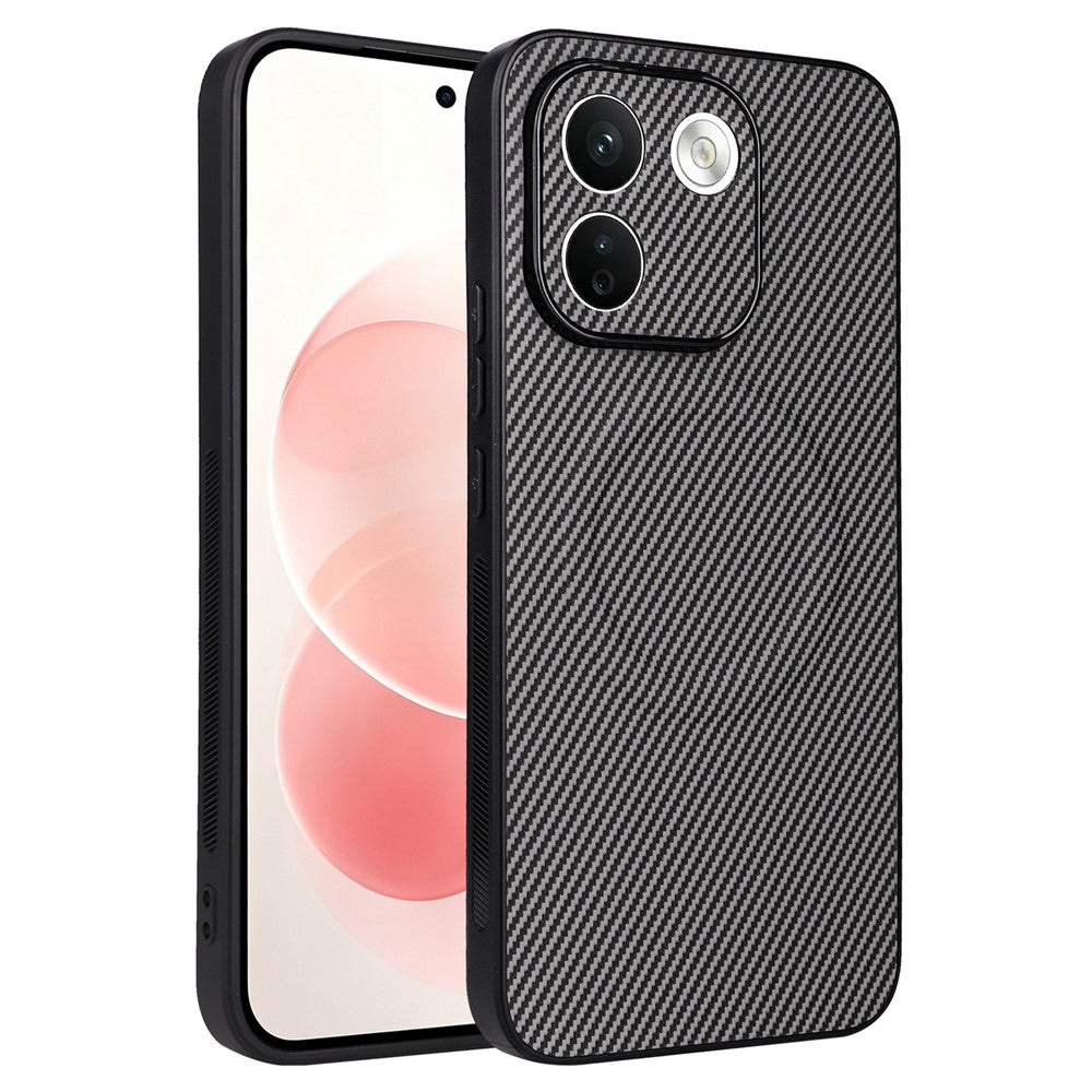 Xiaomi Redmi Note 17 Pro+ 5G / Note 17 Pro Max 5G / Poco X8 Power 5G-skal, kolfiberstruktur, läderbelagt TPU PC-mobilskal med metallring för magnetiskt bilfäste