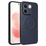 Xiaomi Redmi Note 17 Pro+ 5G / Note 17 Pro Max 5G / Poco X8 Power 5G-skal, kolfiberstruktur, läderbelagt TPU PC-mobilskal med metallring för magnetiskt bilfäste