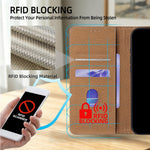 iPhone 13 Pro Max-skal med krokodilmönster i äkta koläder, RFID-blockerande plånboksfodral.