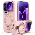 For Xiaomi 17 Pro Magnetic Case Rotating Ring Kickstand TPU + PC Back Cover