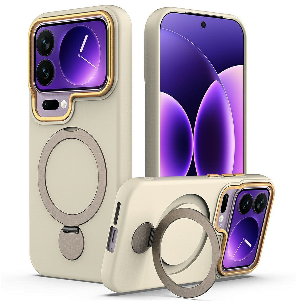 For Xiaomi 17 Pro Magnetic Case Rotating Ring Kickstand TPU + PC Back Cover