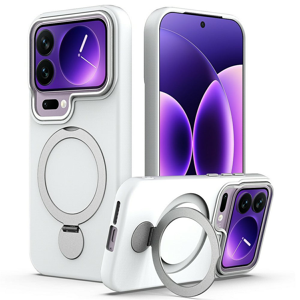 For Xiaomi 17 Pro Max Magnetic Case Rotating Ring Kickstand TPU + PC Back Cover