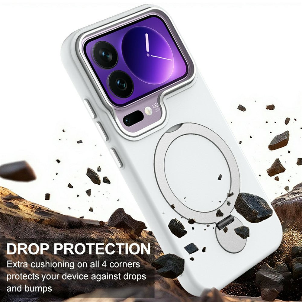 For Xiaomi 17 Pro Max Magnetic Case Rotating Ring Kickstand TPU + PC Back Cover