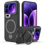 For Xiaomi 17 Pro Max Magnetic Case Rotating Ring Kickstand TPU + PC Back Cover
