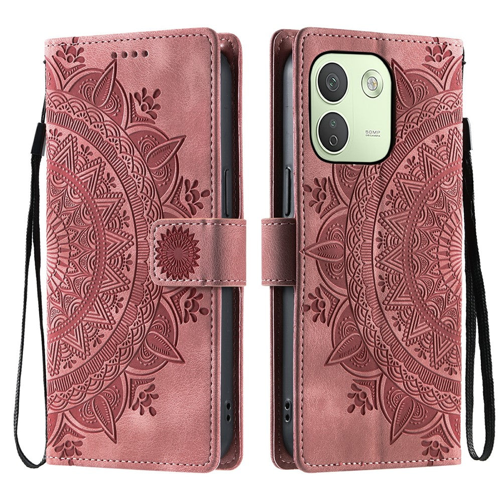 Xiaomi Redmi Note 17 Pro Max 5G / 17 Pro 5G-skal med tryckt totem-känsla, läderplånbok och handrem