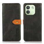 KHAZNEH For Xiaomi Redmi Note 17 Pro Max 5G Wallet Case Gold Magnetic Clasp Cowhide Texture Leather Flip Stand Phone Cover