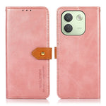 KHAZNEH For Xiaomi Redmi Note 17 Pro Max 5G Wallet Case Gold Magnetic Clasp Cowhide Texture Leather Flip Stand Phone Cover